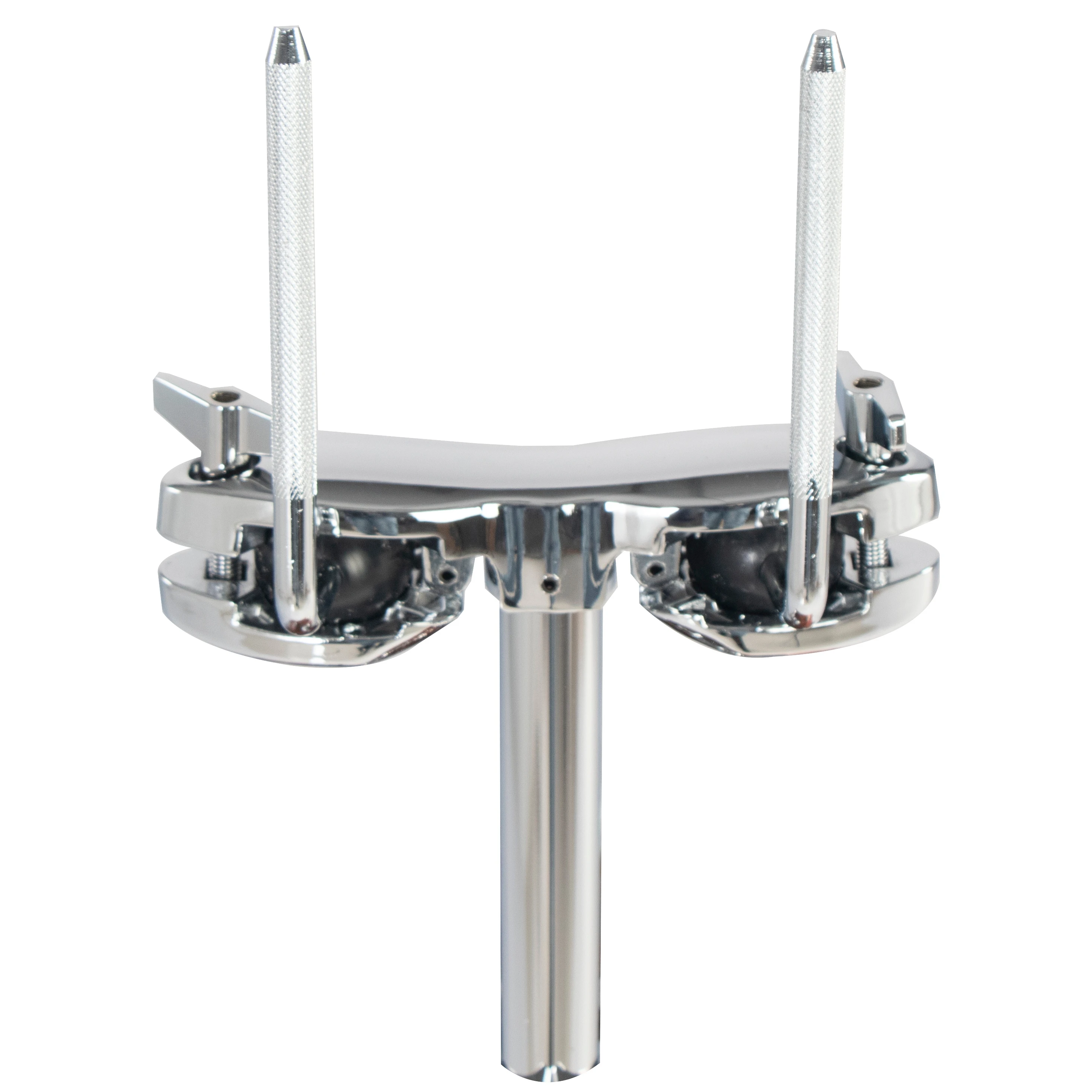 Factory adjustment double tom holder for tom drums