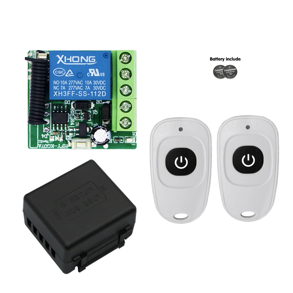 DC5V 12V 24V 1CH rf Relay Receiver and 2CH Transmitter Door Electromagnetic lock 433 Mhz RF Remote Control Wireless Switch