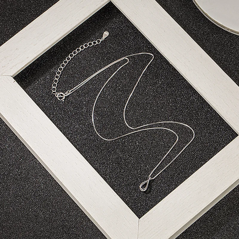 Simple Water drop 925 Sterling Silver silver necklace For Women