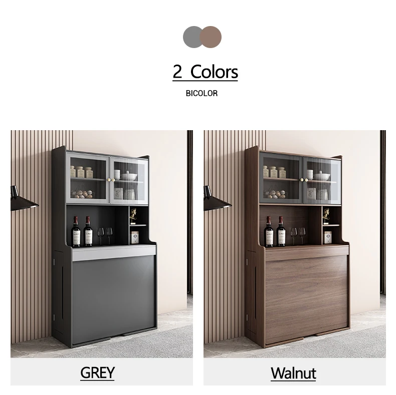 Folding Dining Tables Set Wood Modern Dining Room Extendable Solid Wood Wall Dining Table