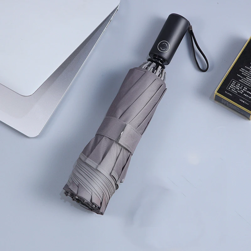 
Fully automatic reverse ten shares double night reflective safety windproof umbrella custom logo 