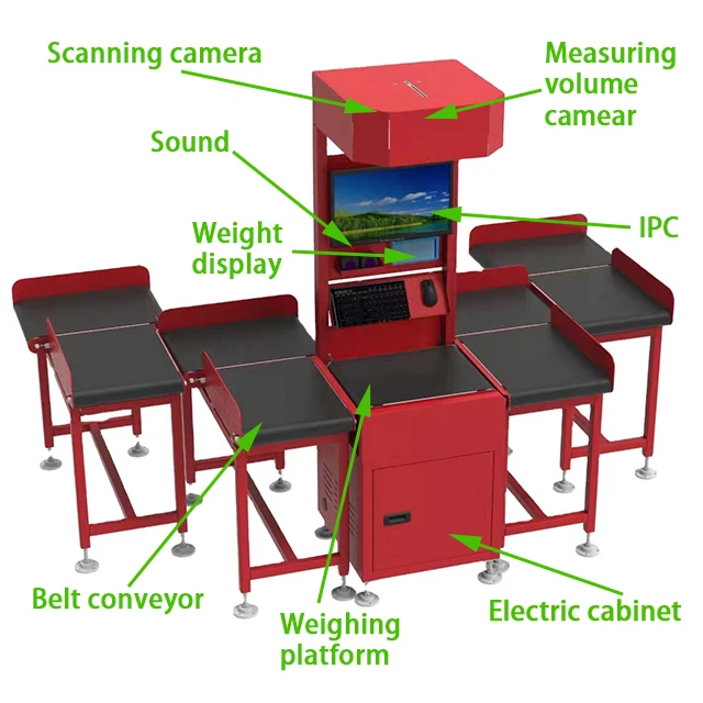 Customized ports DWS Zigzag machine dimension weight scale high accuracy system