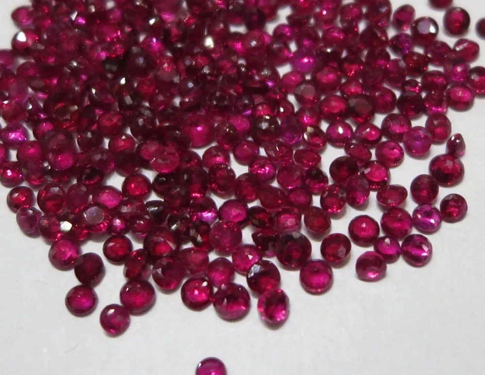 1.5-2mm Natural Loose Burmese Ruby Blood Red Color Top Quality for Setting
