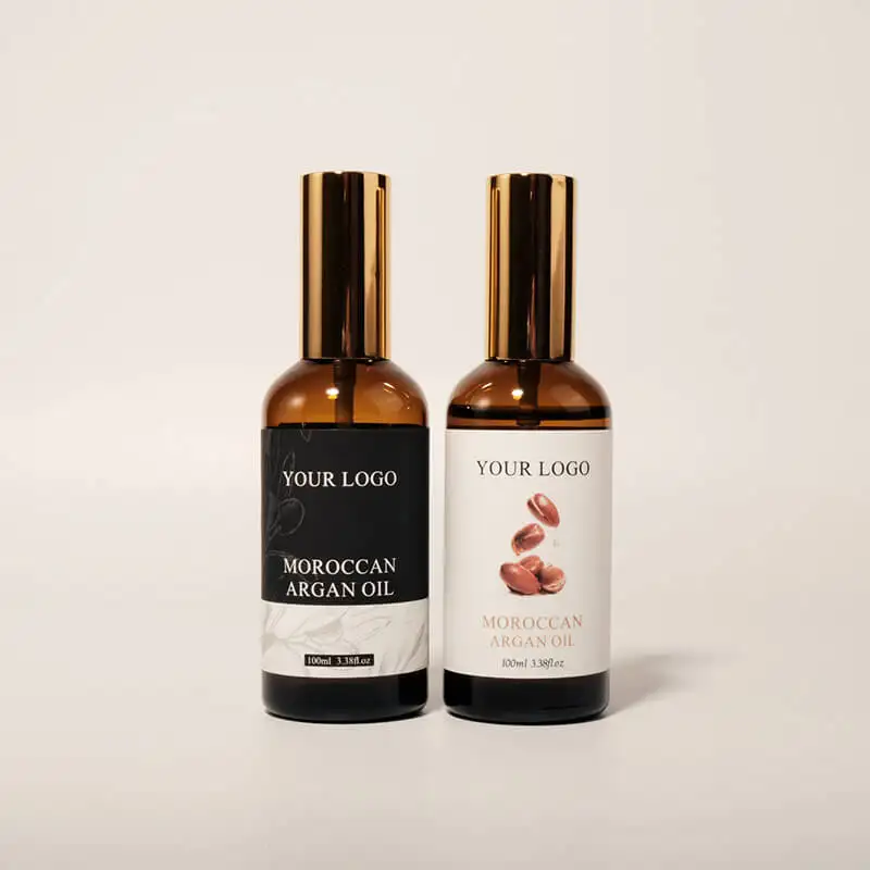 Private Label Organic Argan Oil Morocco split ends hair treatment leave in argan oil for damaged hair