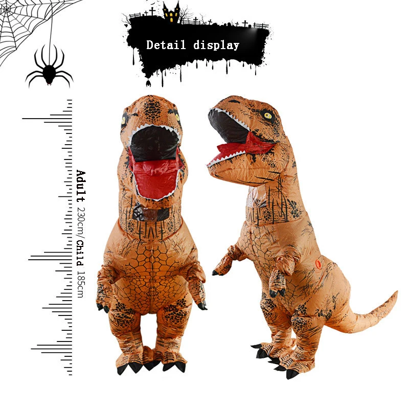 2021hot sale  tyrannosaurus Rex inflatable dinosaur performance clothes Christmas adult inflatable clothes cartoon doll props