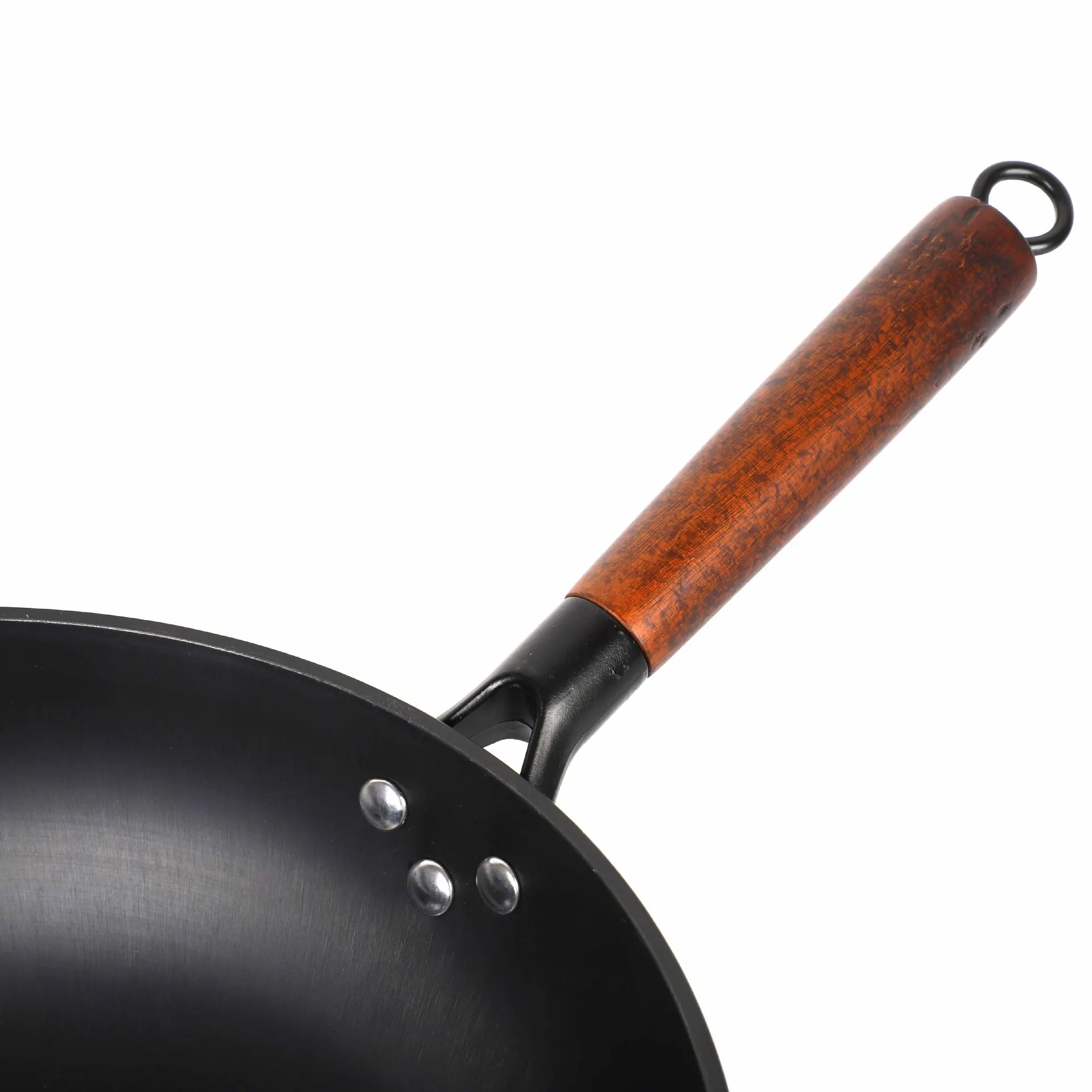 Wideny Home Kitchen 24cm Non Stick Metal Cast Iron Egg Frying Pan with Induction Bottom Black