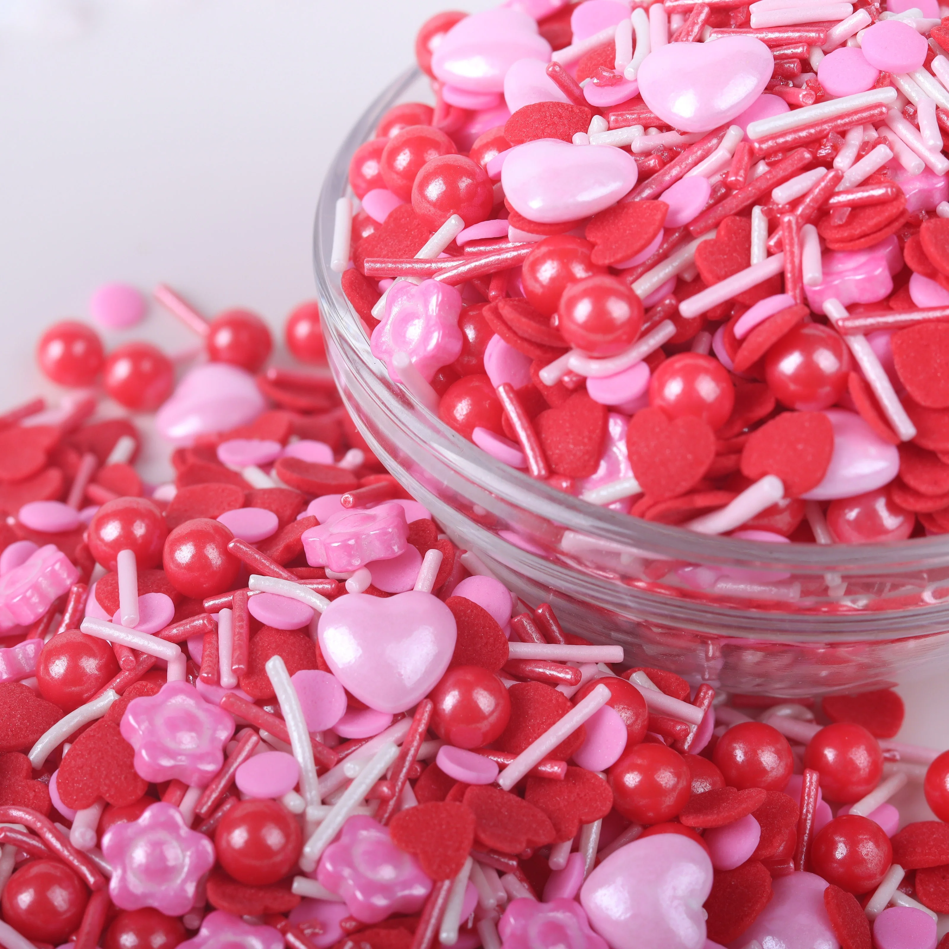 Lovebakery Valentine Cake Decoration Flower Sugar Sprinkles Cake Decoration Heart Shaped Edible Sprinkles to Pastry Decoration