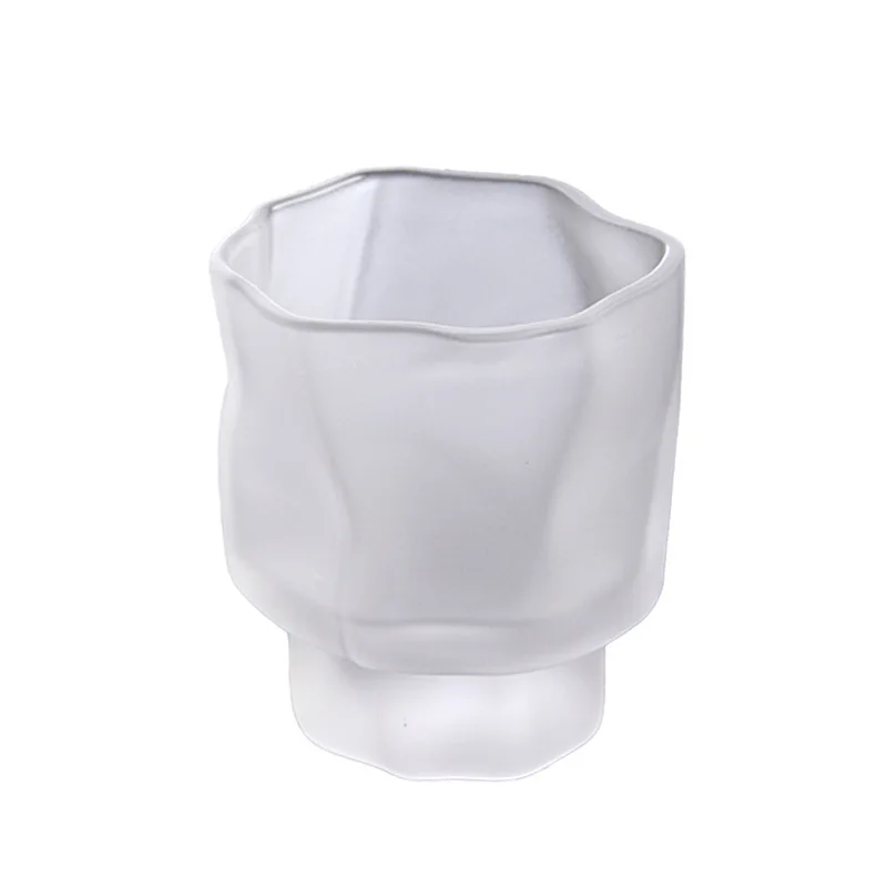 Frosted whiskey Glass Cup Beer Glass Cups Twisted Glass Irregular clear frosted Tea Liquor Cups