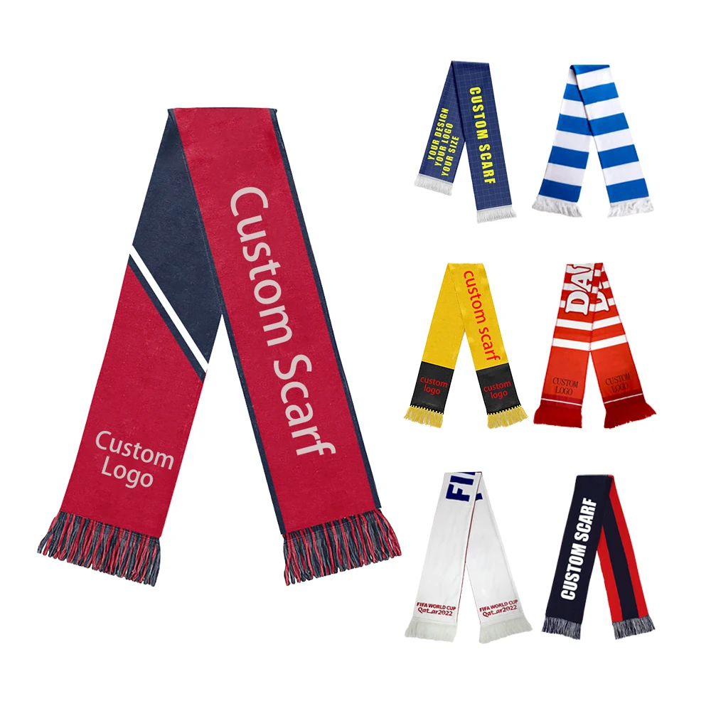 Huiyi Top Quality Low Price sports soccer scarves Hot Selling football scarf for sports events