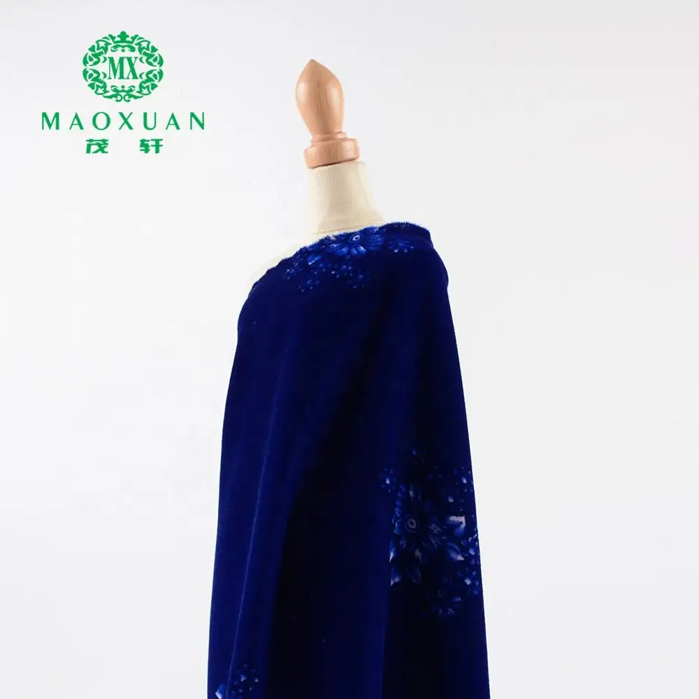 Dark blue superior quality micro gown use price of velvet 5000 fabric in india