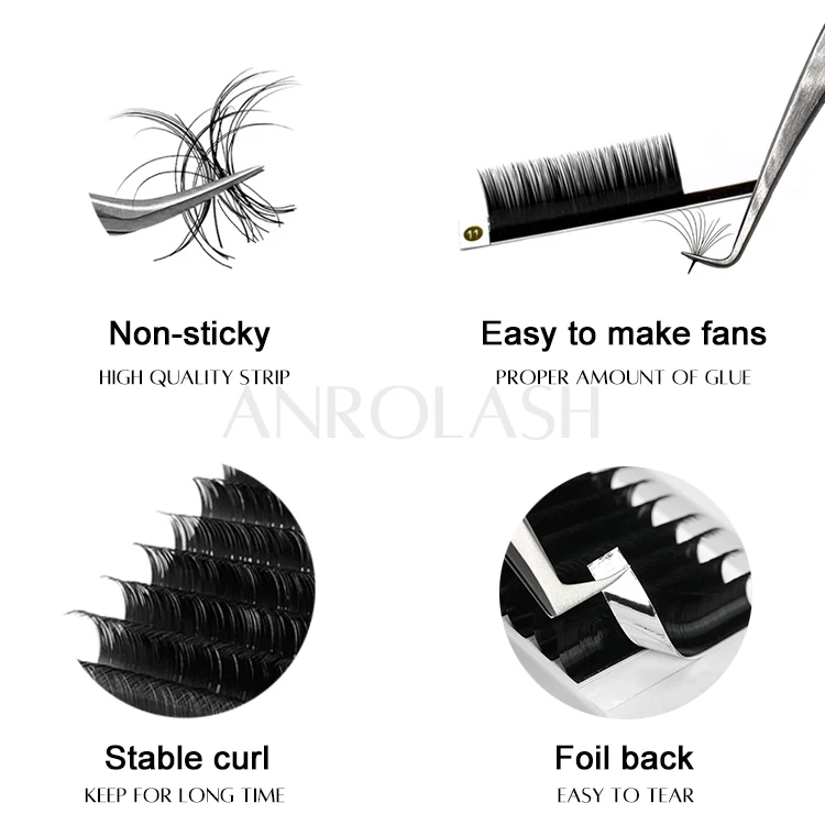 Anrolash 2021 New Eyelash Extension Cashmere Volume Lash Extensions Trays 20-25Mm Faux Mink Individual Lashes