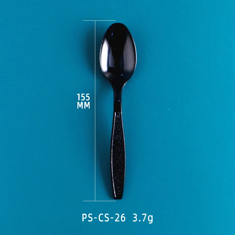 High Quality Individually Wrapped Cutlery Black Plastic Disposable Plastic Spoon 3g Plastic Spoons Disposable