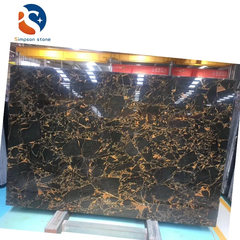 Горячая распродажа! Китайский золотистый мрамор Portoro черные и золотистые мраморы