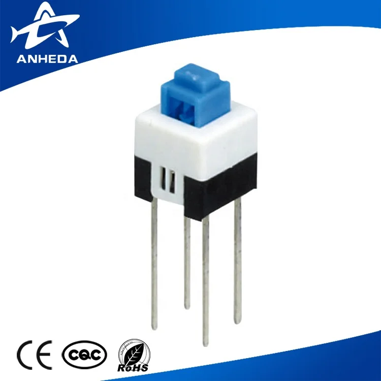Press-Key Switch KFC-8*8-C 10MA/250V 2 pin black and white base white button