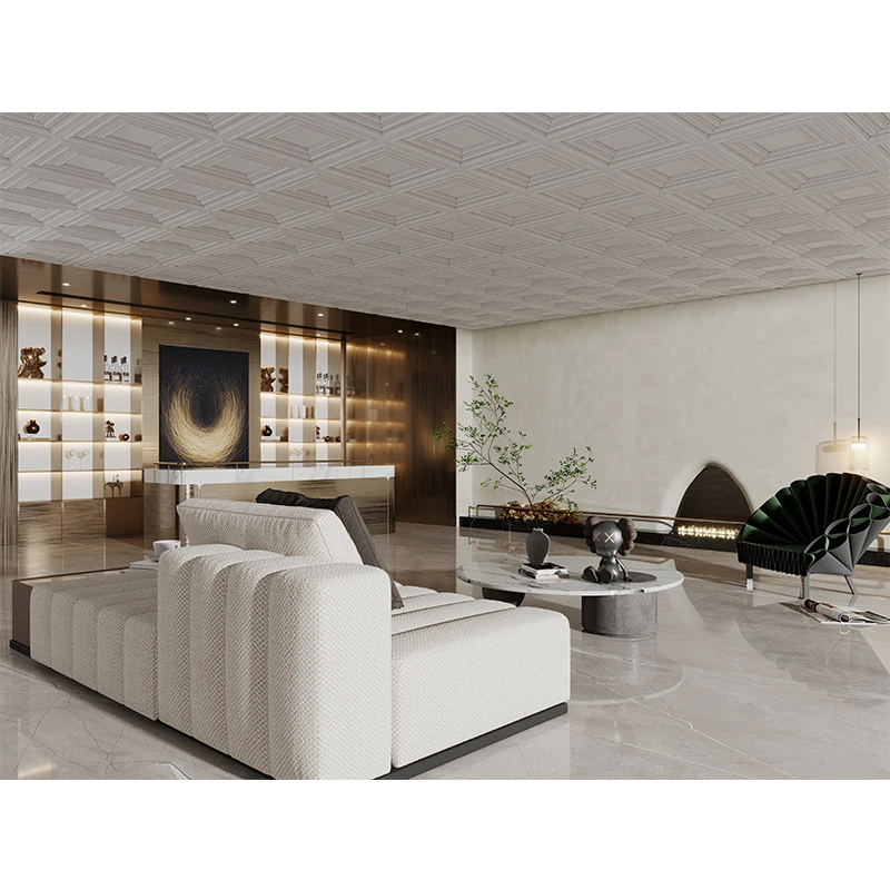 Wholesale Hotels wall decor brick wallpaper 0.6mm thickness white pvc ceiling 3d wall panel