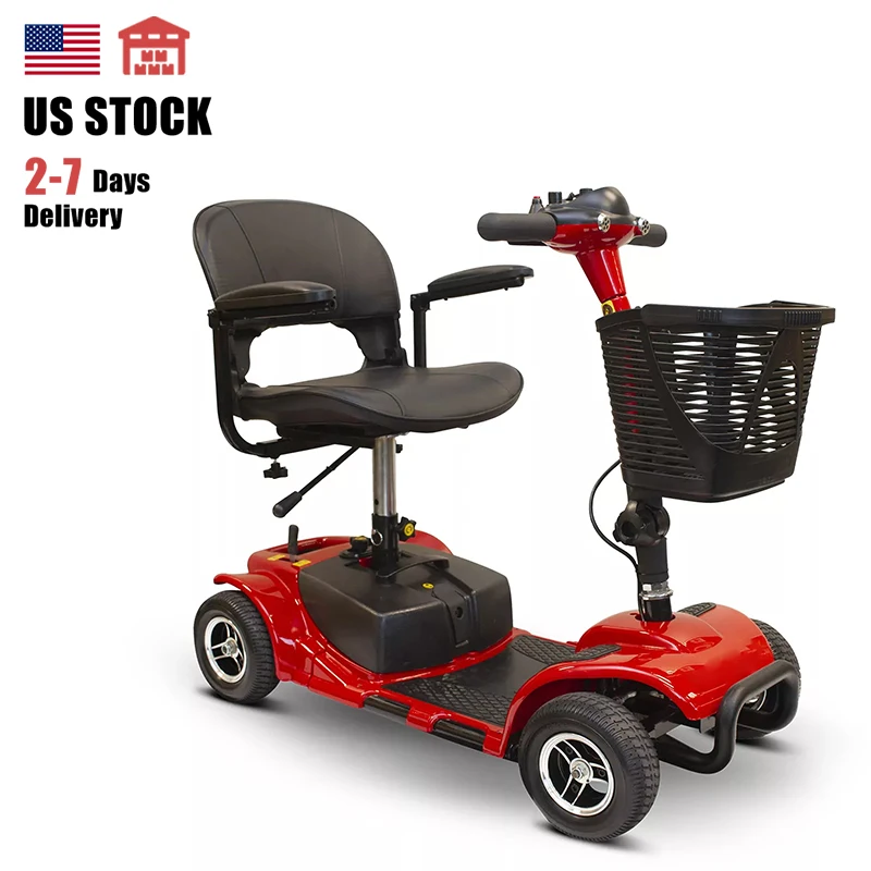 Cheap price steel frame max speed 9km/h 24v 4 wheels adult folding electric mobility scooter for old people