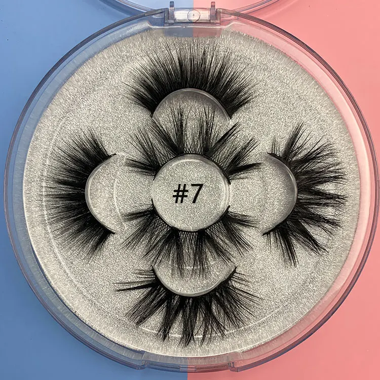 
Manufacture Faux Mink Eyelashes Custom Wholesale Eyelash packaging Free Label Print Your Own Logo 3 pairs Faux Mink Eyelashes 