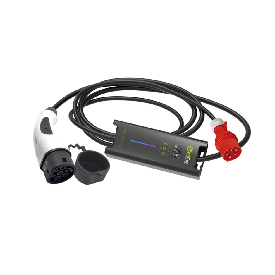 Zencar Evse 32A 7KW IEC 62196 Тип 2 Evse регулируемое зарядное устройство для электромобилей с красной вилкой Cee