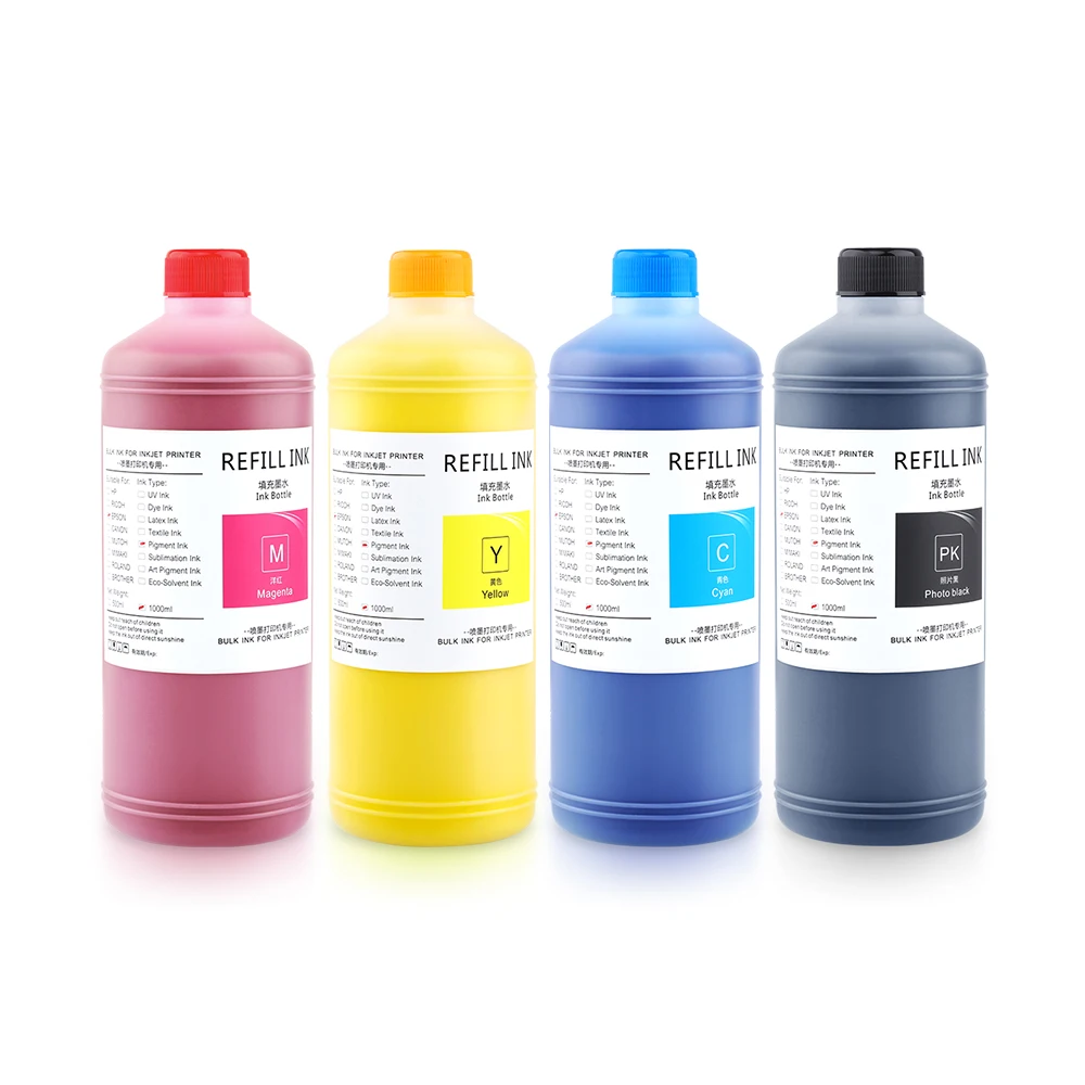 Ocbestjet 1000ML 4 Colors Pigment Ink Bulk Ink Workforce 5790 For Epson WF5790 WF C5290 C 5790 Printers Special Ink.