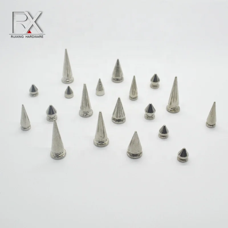 zinc alloy aluminum spike Sharp nail sticker for belt button bag accessories metal sharp screw for belt bag strap spikes