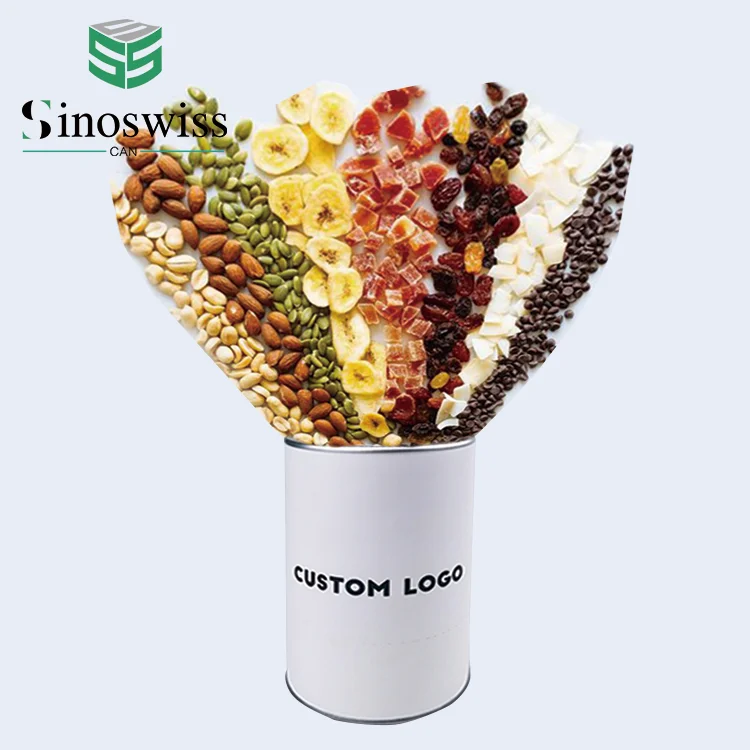 Custom Size Cashew Nuts Packaging Tubes Nuts Packaging Paper Containers Empty Can Packaging