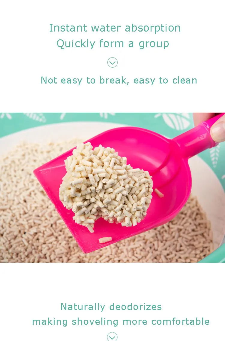 OEM  6L cattery home deodorant water absorption fast clumping 2.5KG green tea tofu cat litter