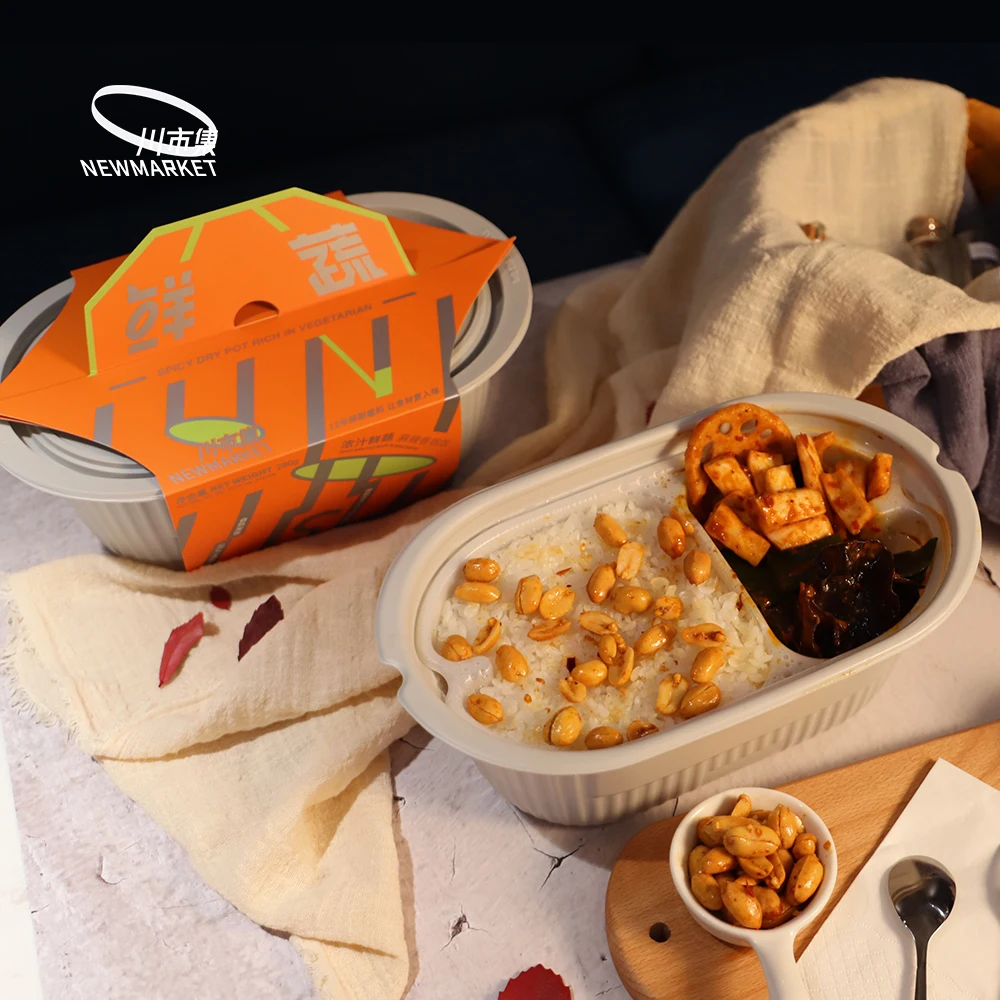 Пищевое питание с острым вкусом, питательные овощи, корень лотоса, Самонагревающиеся рисовые блюда