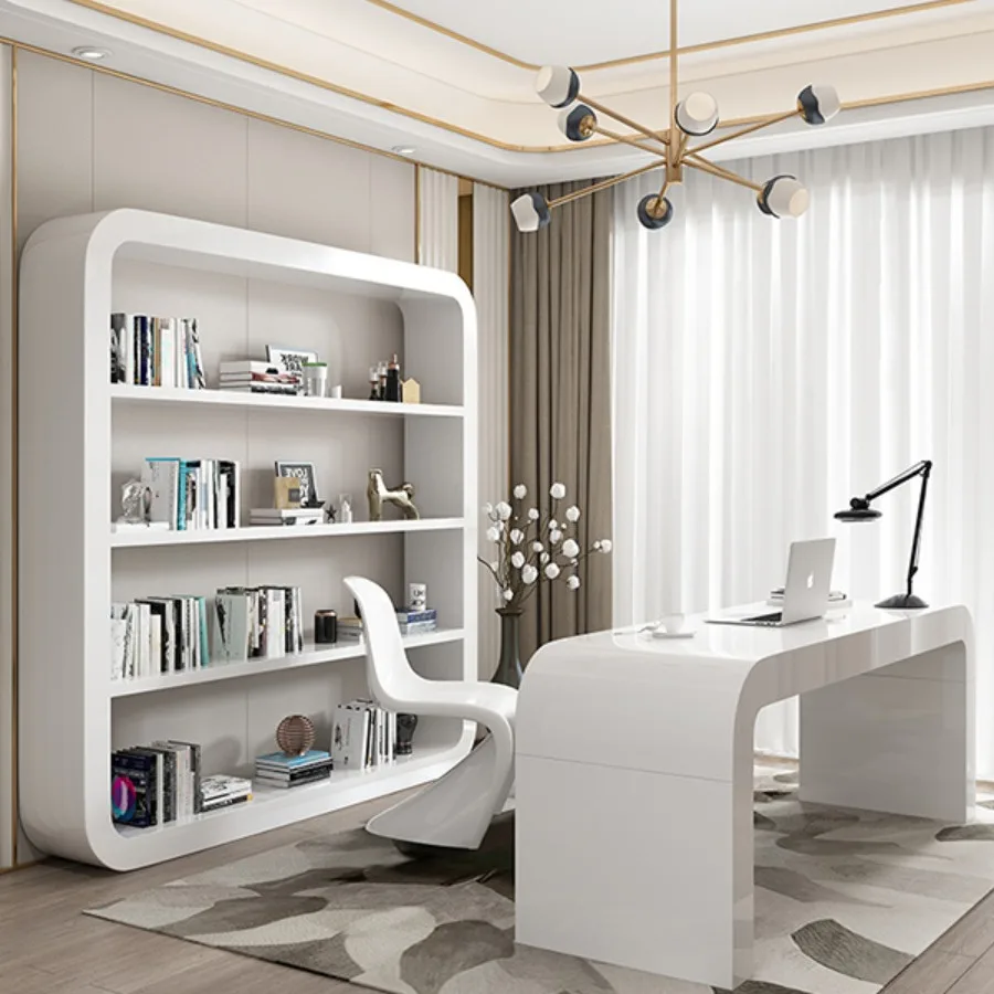 Best Quality Luxury Boss Office Desk Creative High Gloss Finish Computer Aesthetic Table Stylish Simple Design Meeting Desk