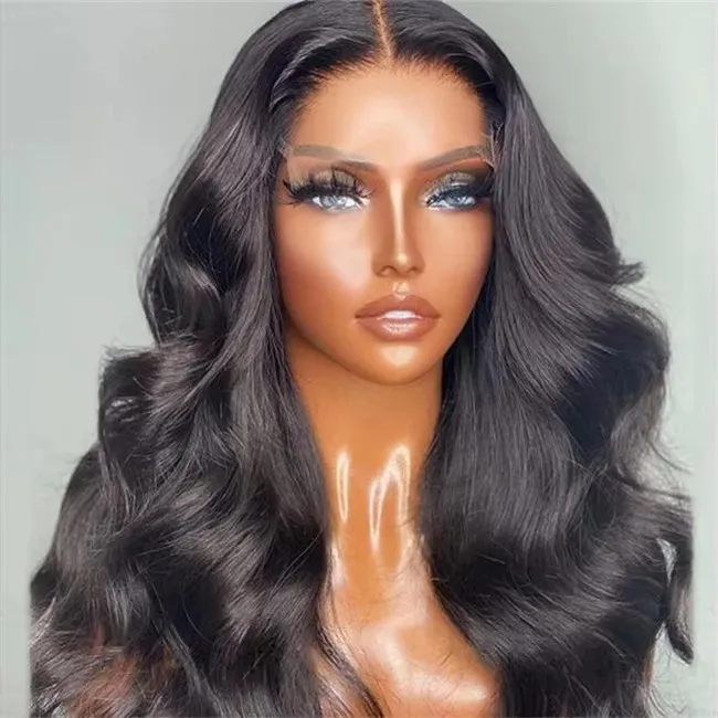 Nobel 13X4 Body Wave Frontal Wig Glueless Pre-plucked Lace Wigs Transparent Lace Front Human Hair Wigs for Women Brazilian Remy