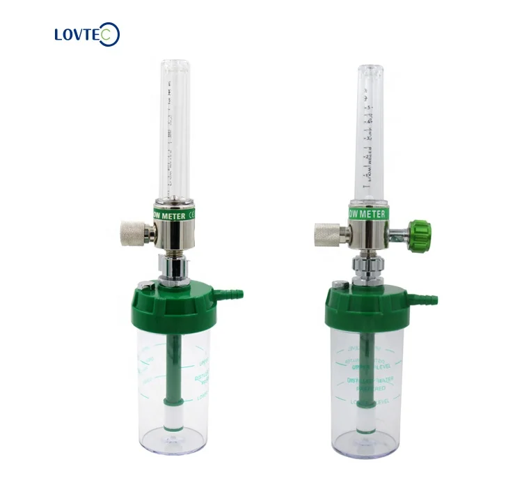 Lovtec low price short delivery time Medical flow meter Oxigen gas connector with Medical oxygen humidification bottle