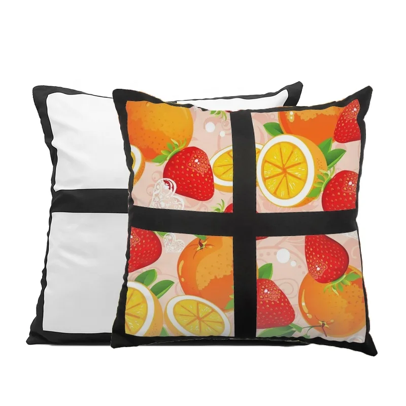 Custom 4 Panel Pillowcase Sublimation Diy Plaid Pillowcase 4-grid 45cm*45cm Blank Sublimation Pillowcases Knitted 1pcs S0A0A002