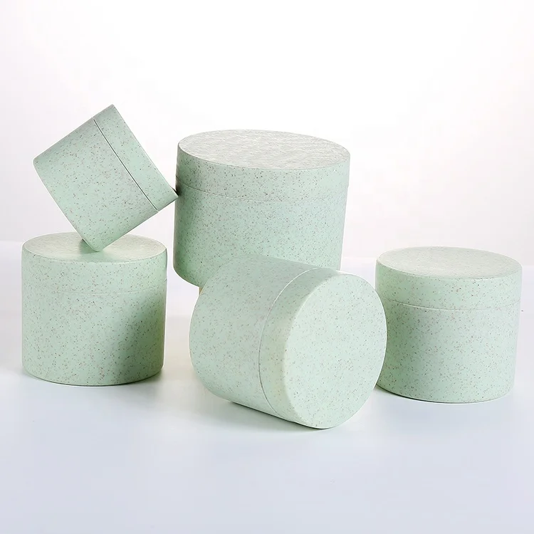 Custom 10g 20g 30g 50g 100g 150g 200g 250g Eco Friendly Recycled Cosmetic Skin Care Wheat Straw Plastic Jar For facial cream