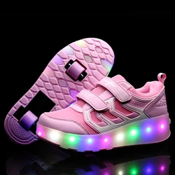 USB Charge Light Wheel Roller Skate Shoes Toddler Fitness Exercise Drop Shipping