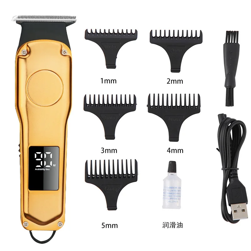 Wholesale Custom Engraving Hair Clipper For Men Professional Oil Head Mini Metal 0 Knife Head Adult Golden Hair Clipper Set