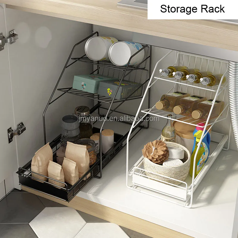 Rectangular Three Layer Tabletop Seasoning Shelves Display Bottle Kitchen Storage Rack