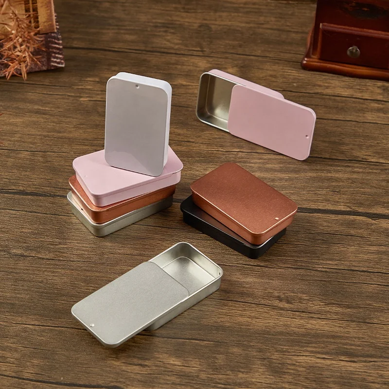 Manufacture Gift Silver Square Hinge Guitar Pick Tin Case Packaging Custom Printed Tin Box Custom