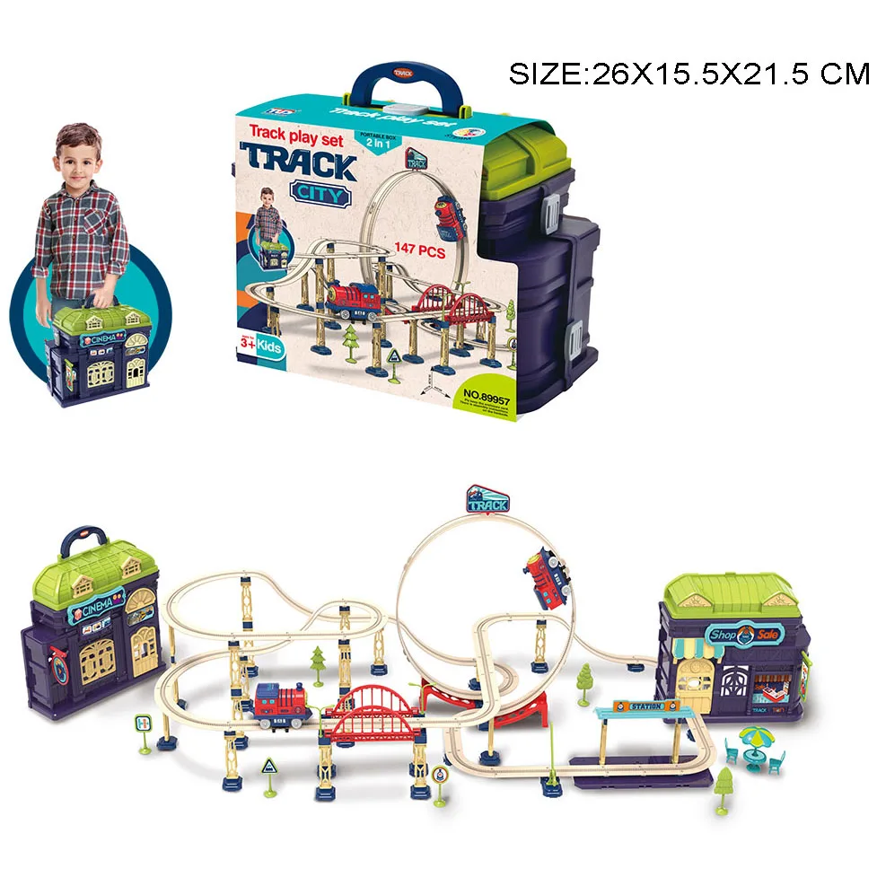 Hot sale DIY Slot Toy Car Race Track Sets Railway Slot Toy Car Adventure Plastic Rail Track Toys for Kids Girls Boys