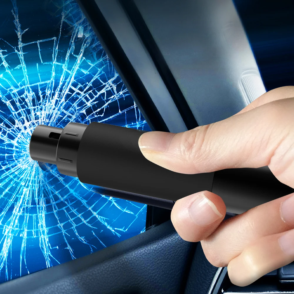 Tungsten Steel Auto Emergency Tool Mini Vehicle Interior Accessories 2 In 1 Car Safety Hammer With Seat Belt Cut