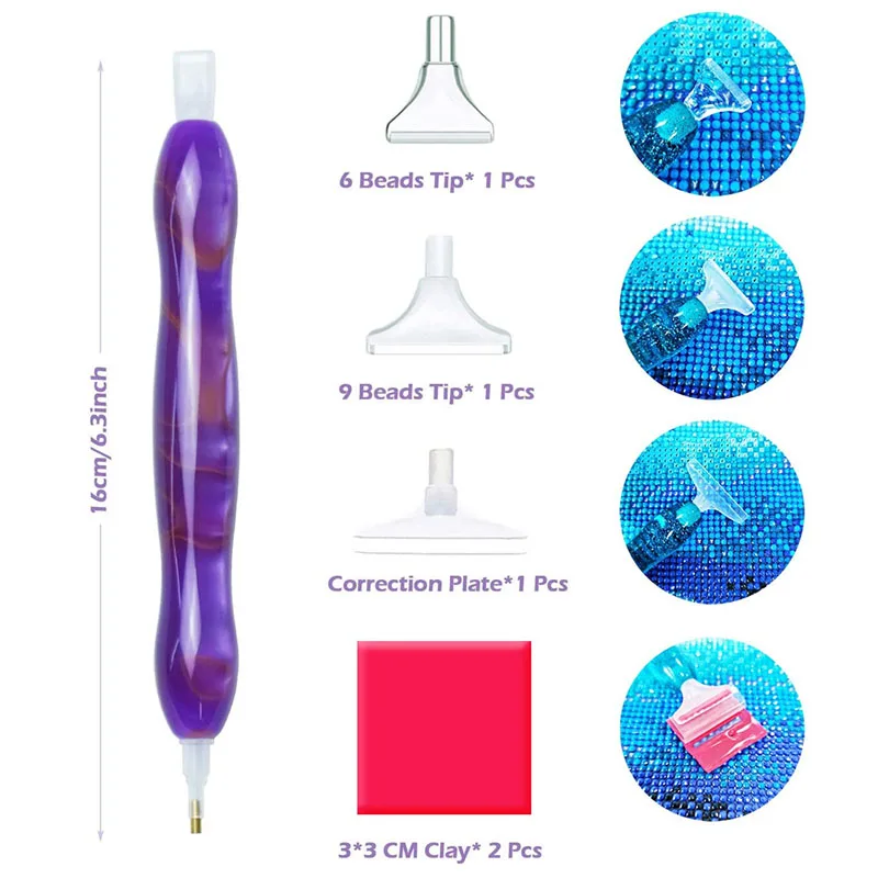 VANCY ARTS Diamond Painting Drill Pen, Point Drill Pen Spiral Cute Diamond Painting Tools for Nail Art DIY Decoration