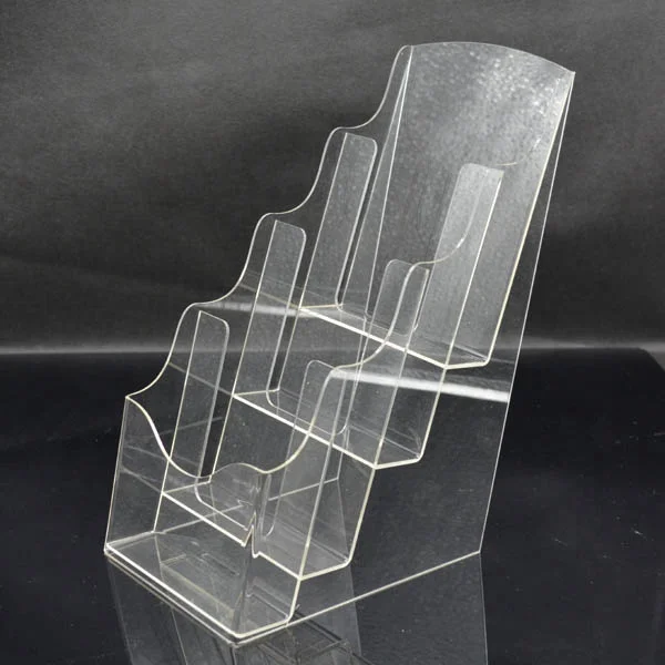 Customized Clear Acrylic 4 Tier DL A6 Brochure Holder Factory