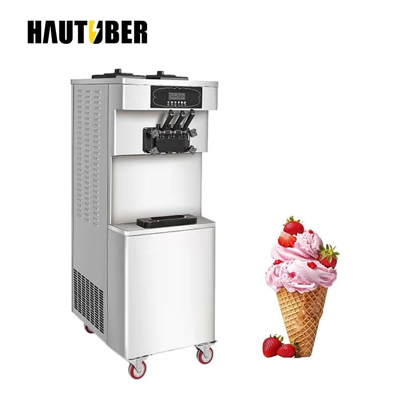 Stainless Steel Chinese Swirl Soft Ice Cream Machine Vertical Design Amusement Park Restaurant Use for Sale