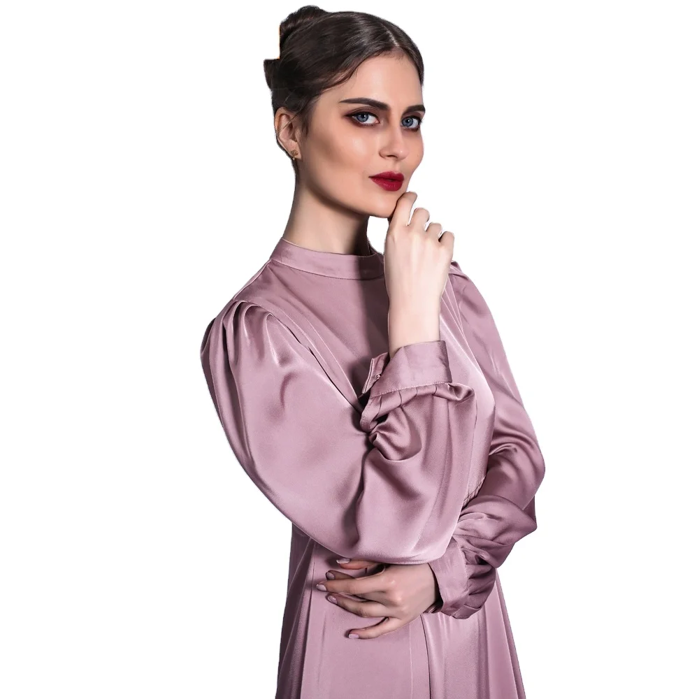 A22 Women Abaya Dress Solid Color Abaya Dubai Muslim Dresses Islamic Clothing For Moroccan Kaftan Turkey Arabic Jalabiya