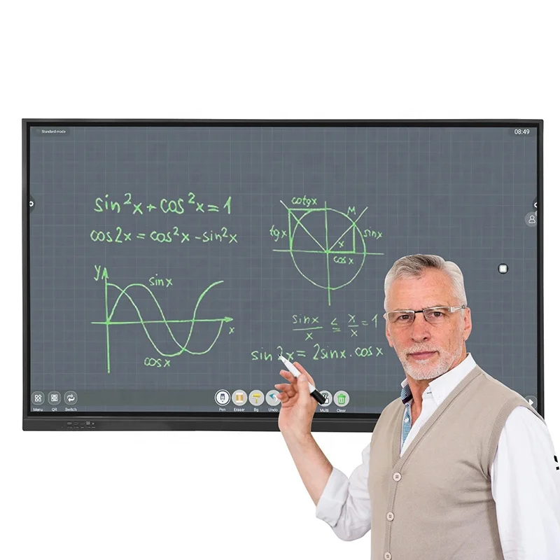 65 75 85  Inch School Smart Board All In One Lcd Multi Touch Interactive Whiteboard Smart Board For Classroom