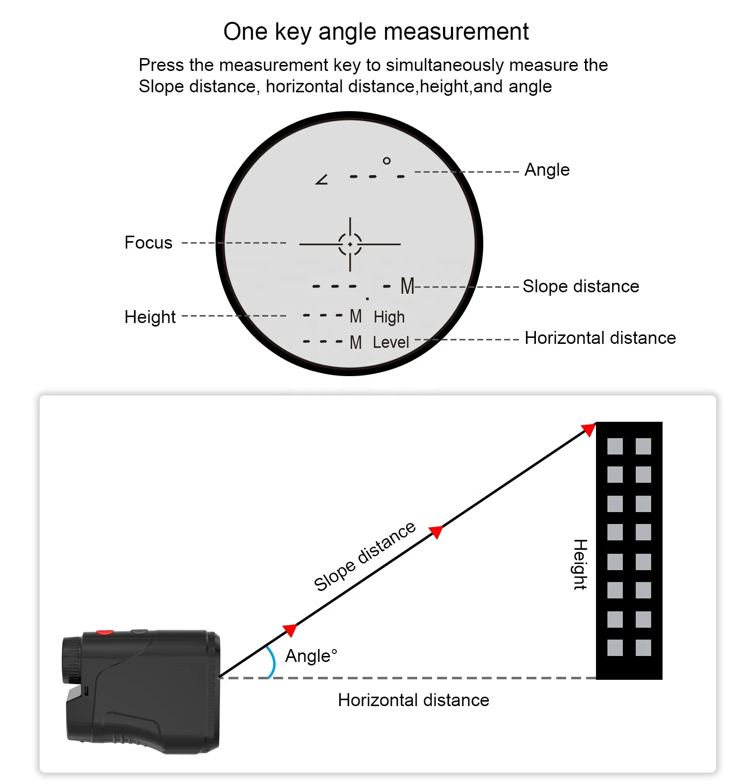 Oem Hunting Range Finder Slope Scope Laser Distance Meter Telescope Multiple modes Laser Rangefinders for Hunting