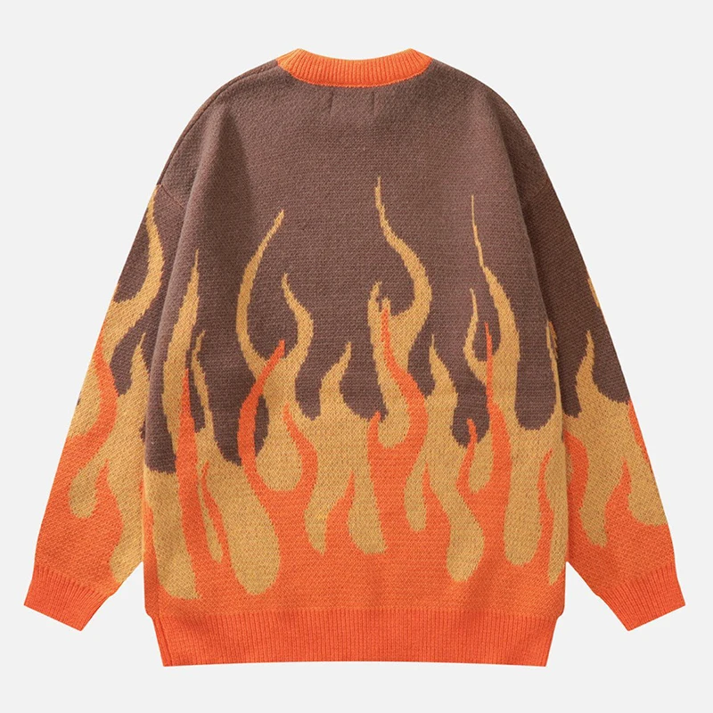 Xiaoxin Boy Brand Jacquard Design 100%cotton Men Fashion Custom Knitted Sweater Flame Plus Size Sweaters