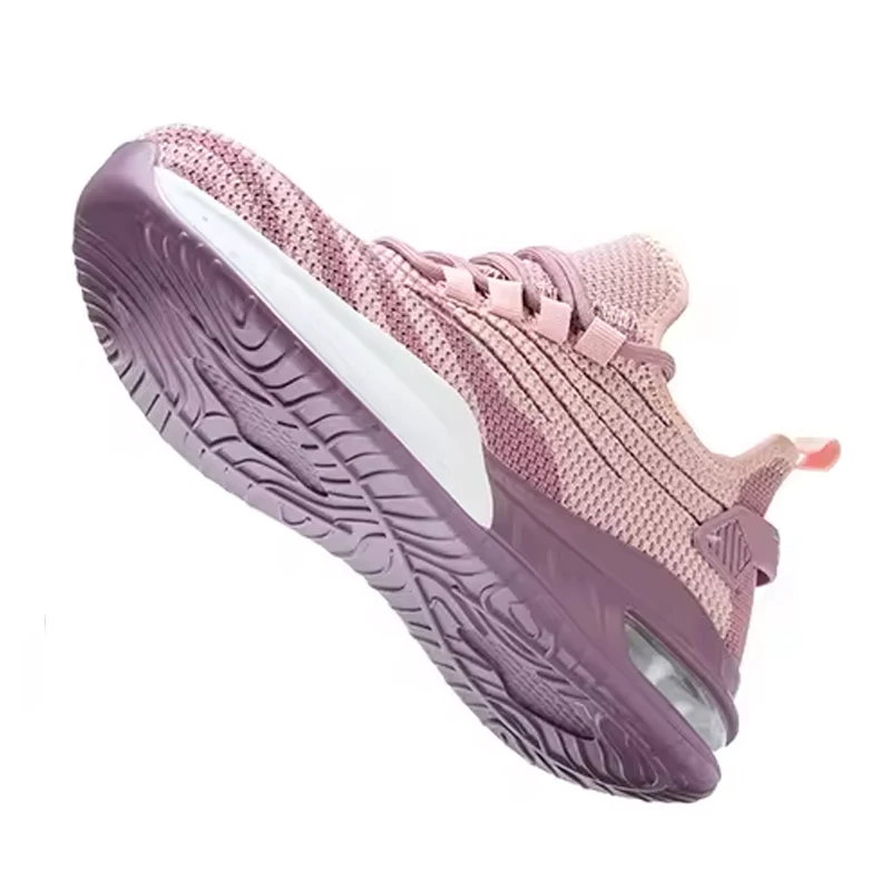 Tiger master air cushioned anti-smashing steel toe puncture proof light weight sport type safety shoes pink for women