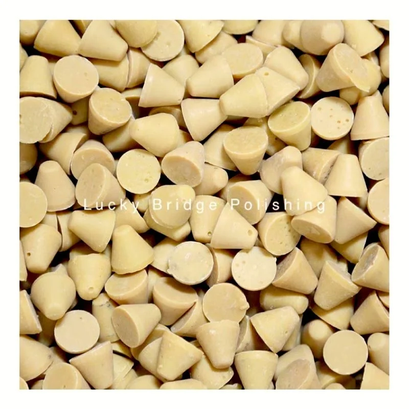 Singapore Japan 3/4' 19mm PPP Round Top Cones Plastic Polishing Media In Cone Shape MFI Plastic Grinding Media