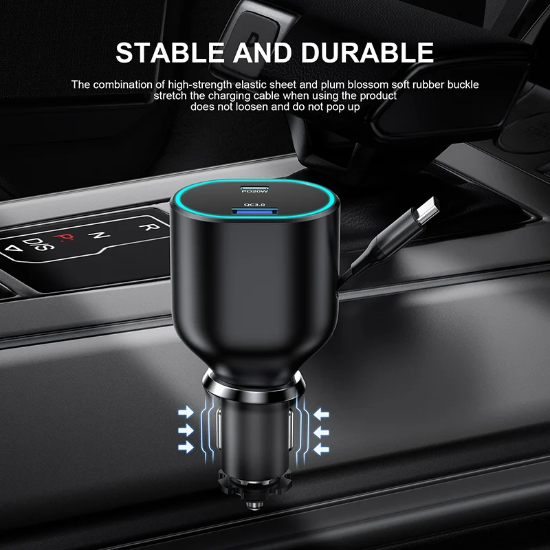 Attention to high product expansion line car charging fast charging, the model general stretchable car charger fast charging