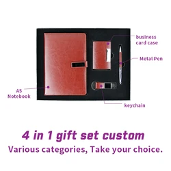 Custom office present notebook agenda 2023 exclusive luxury corporate promotional business gift set for vip clients
