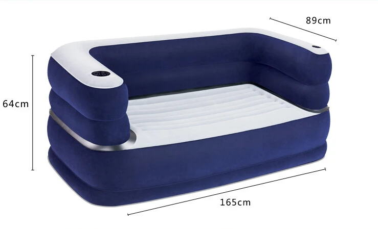 living room style and deluxe double person Inflatable air couch with two cup holder
